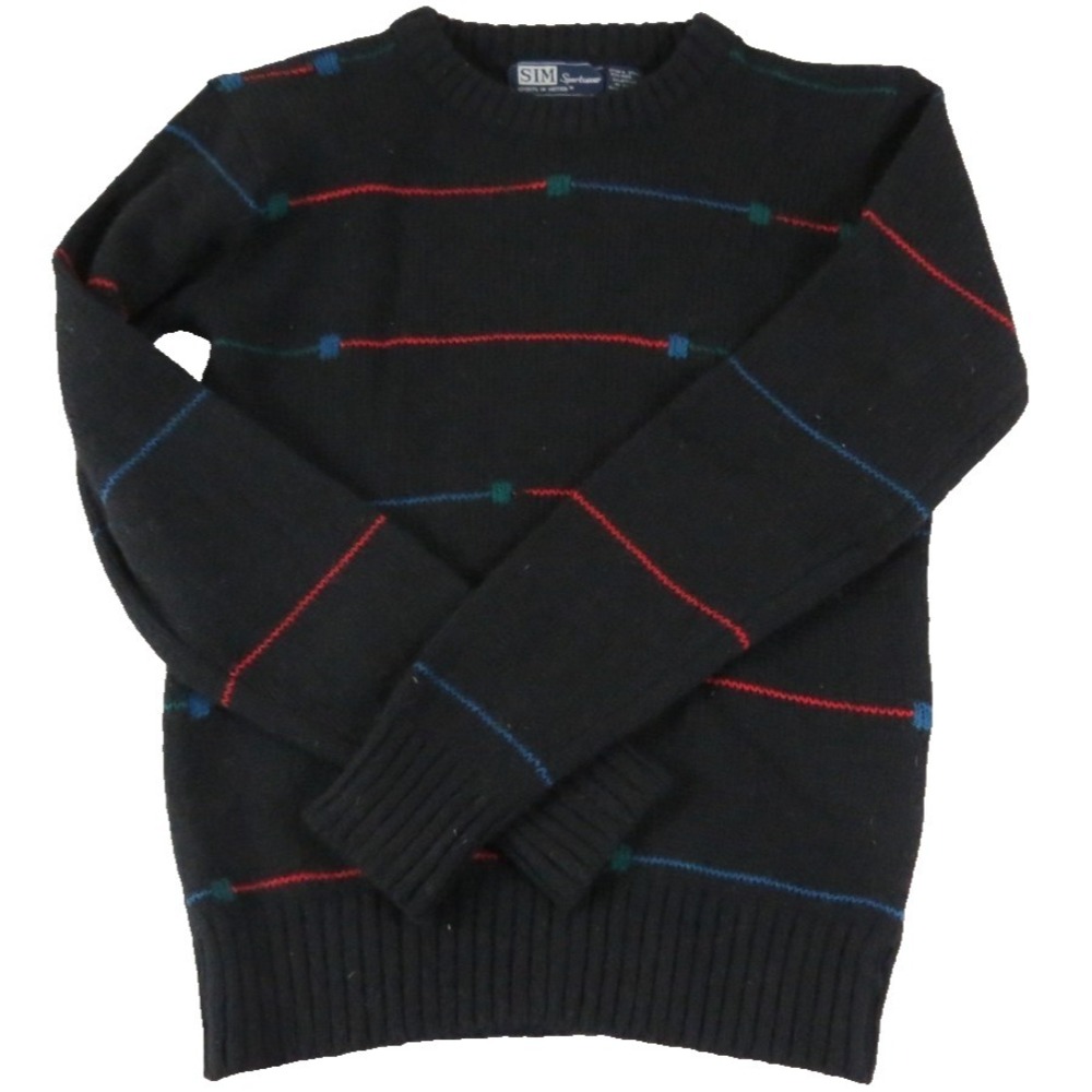 Retro 1980s SIM Sportswear Sports In Motion Wool Knit Men's Sweater Size S